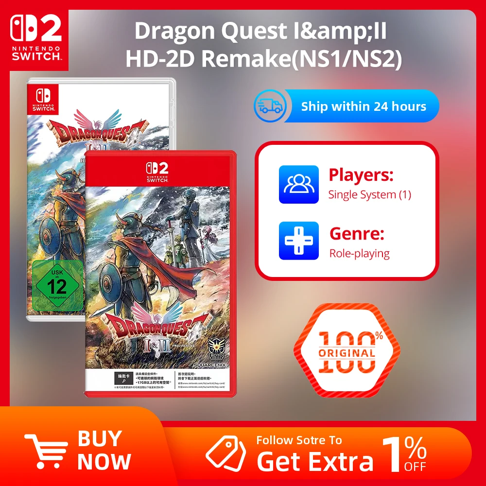 Nintendo Switch Game - Dragon Quest I&amp II HD-2D Remake - voor