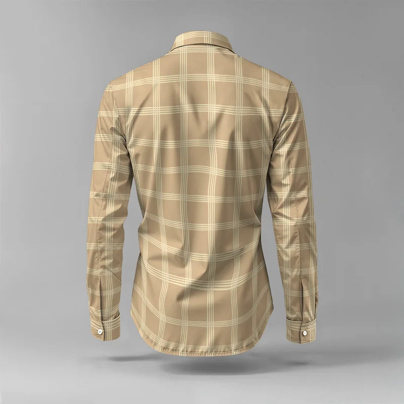 Conjunto de camisa de hombre primavera/verano 2025, estampado de marca, moda, sencillo, de dos piezas, traje de fiesta ligero de lujo para hombre, manga larga, nuevo St_voghion.com