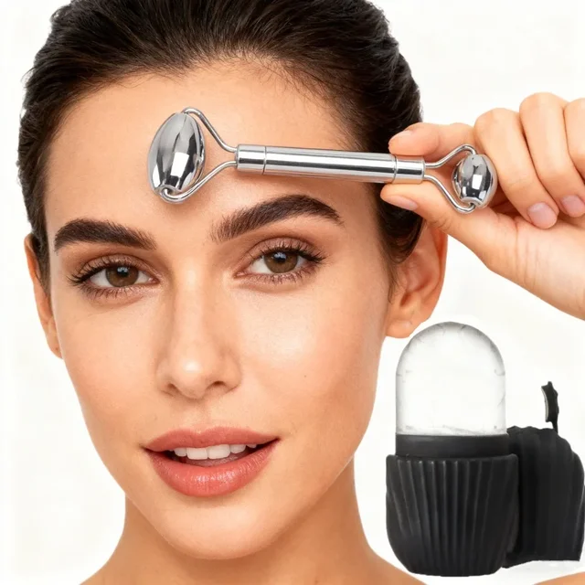 2Pcs  Ice Roller Set Face Massage RollerIce Face Roller Facial Skincare Lifting Contouring Facial Cleansing Skin Care Tools 2