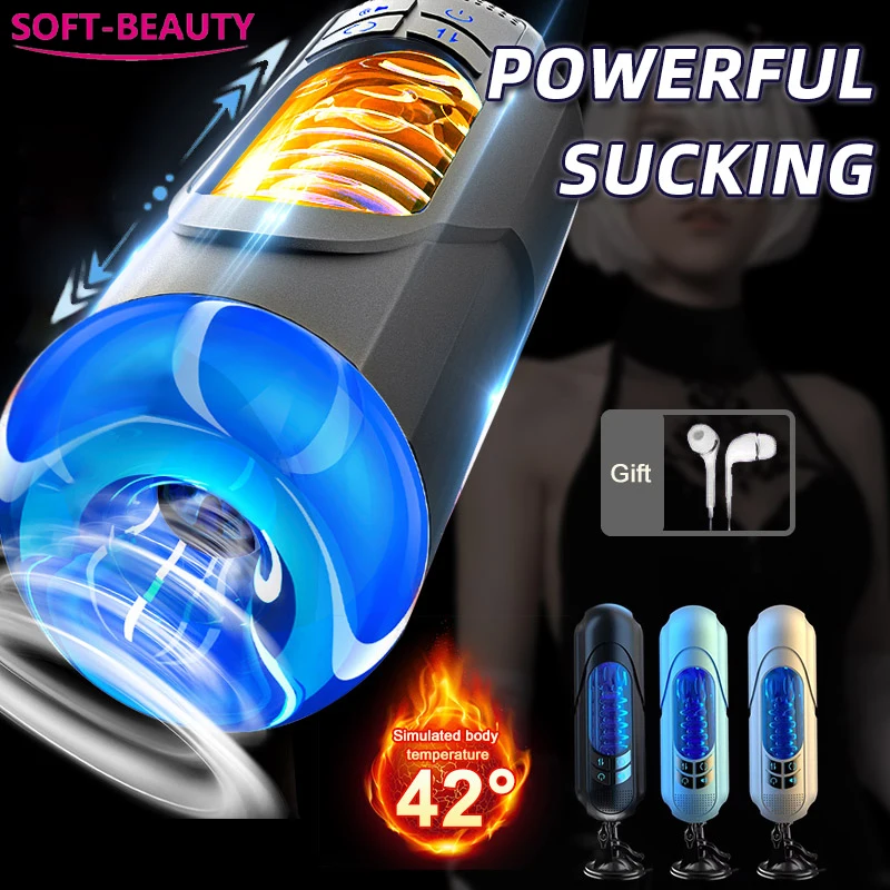 

Automatic Male Masturbator Cup Powerful Vibrating Blowjob Sucking Telescopic Real Vaginal Mouth Trainer Adult Sex Toys For Men