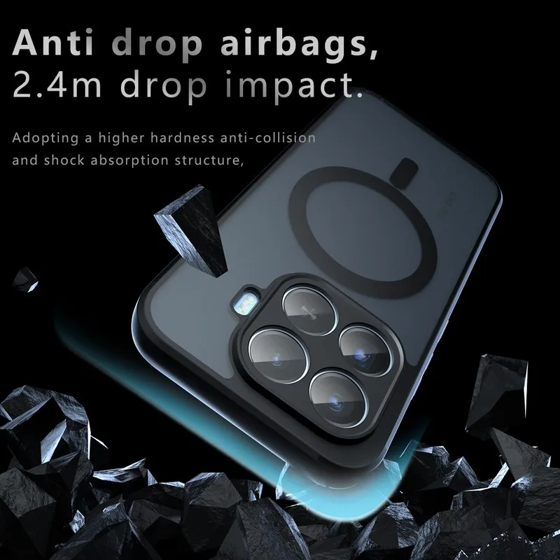 Magsafe Magnetic Shockproof Matte Phone Case with Wireless Charging