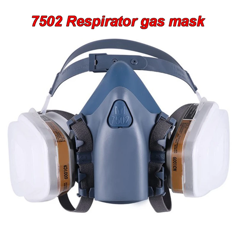 Máscara de gás industrial com filtro, Respirador químico, Anti Vapor Orgânico, Spray de pintura protetora, 7502, 6001/2091