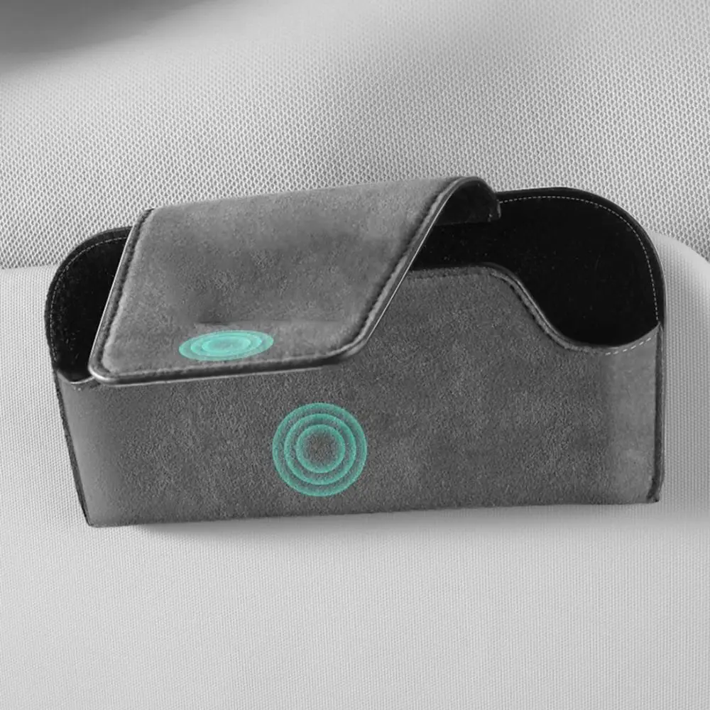 Car Storage Tools Sun Visor Glasses Holder Multi-functional Wear-Resistant Car Storage Box Cowhide Auto Sunglasses Holder