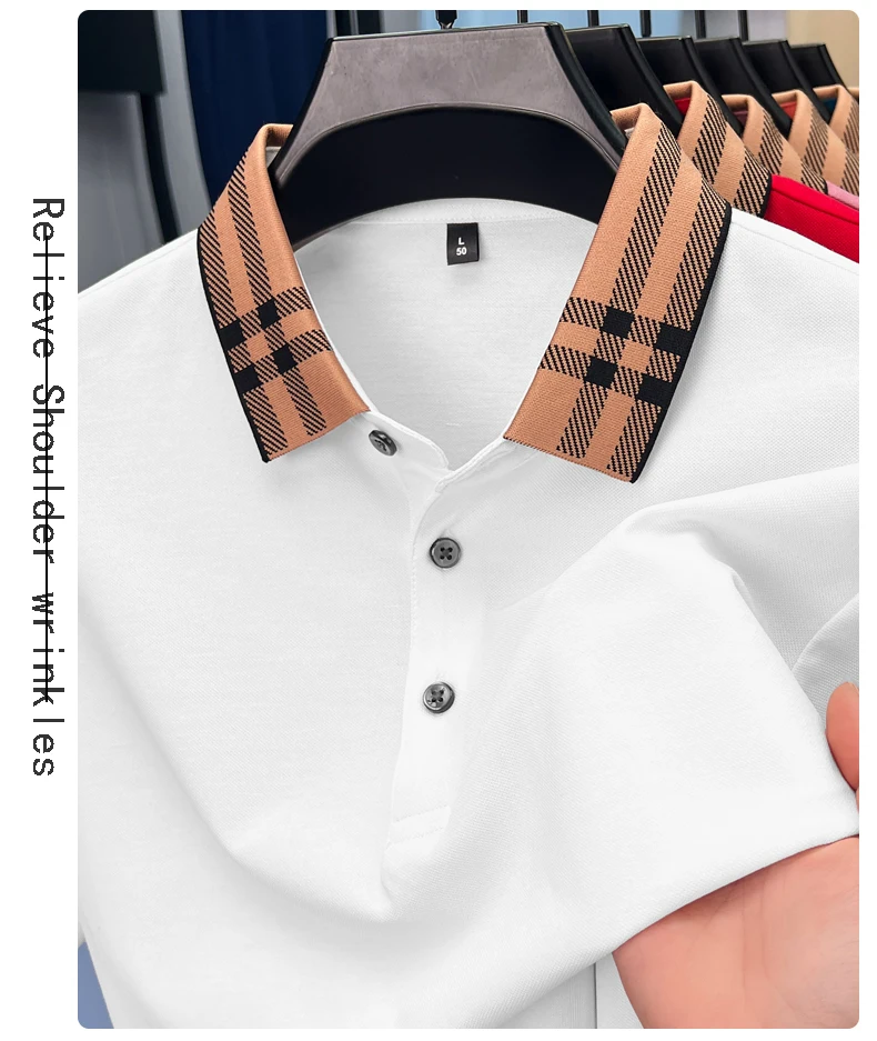 High quality striped lapel short sleeve T-shirt men's summer comfort fashion trend loose casual new breathable luxury polo shirt 29 S9940774898b84815b2b055b2ce9caa06j