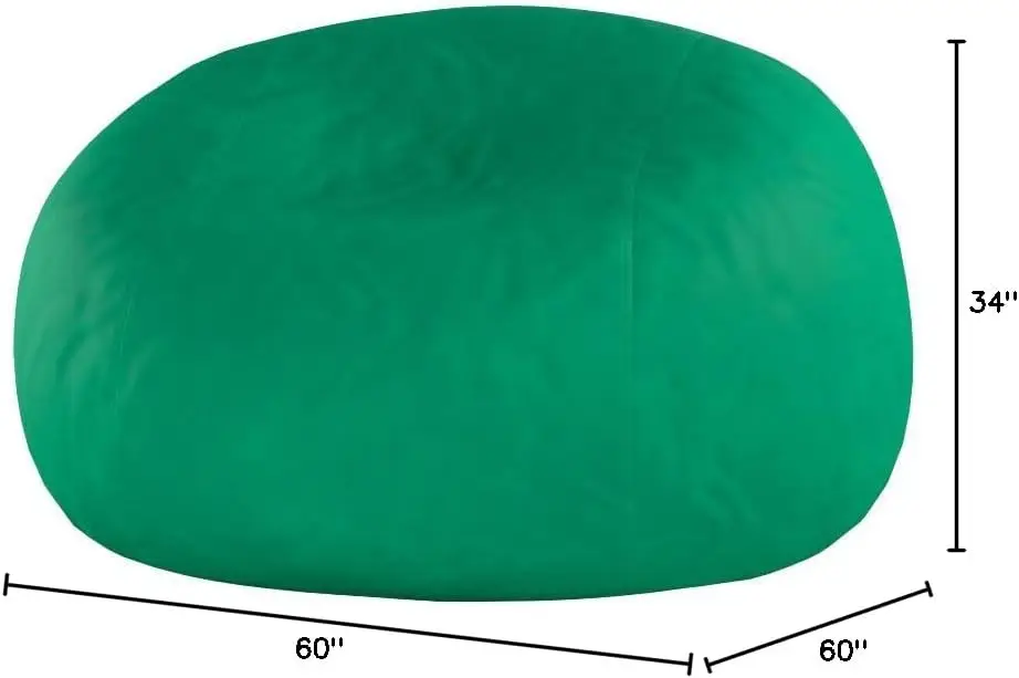Sack Bean Bag Chair: Giant 5' Memory Foam Furniture Bean Bag-Big Sofa with Soft Micro Fiber Cover-Tide Pool