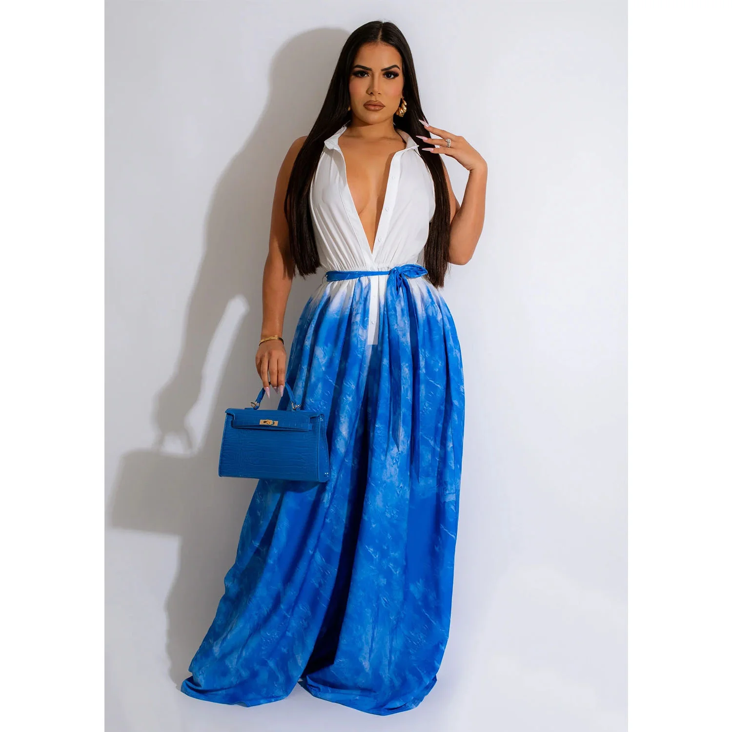 

Женское платье для выпускного Zoctuo, однотонное длинное платье без рукавов, с V-образным вырезом, на бретельках, со шнуровкой и принтом, лето