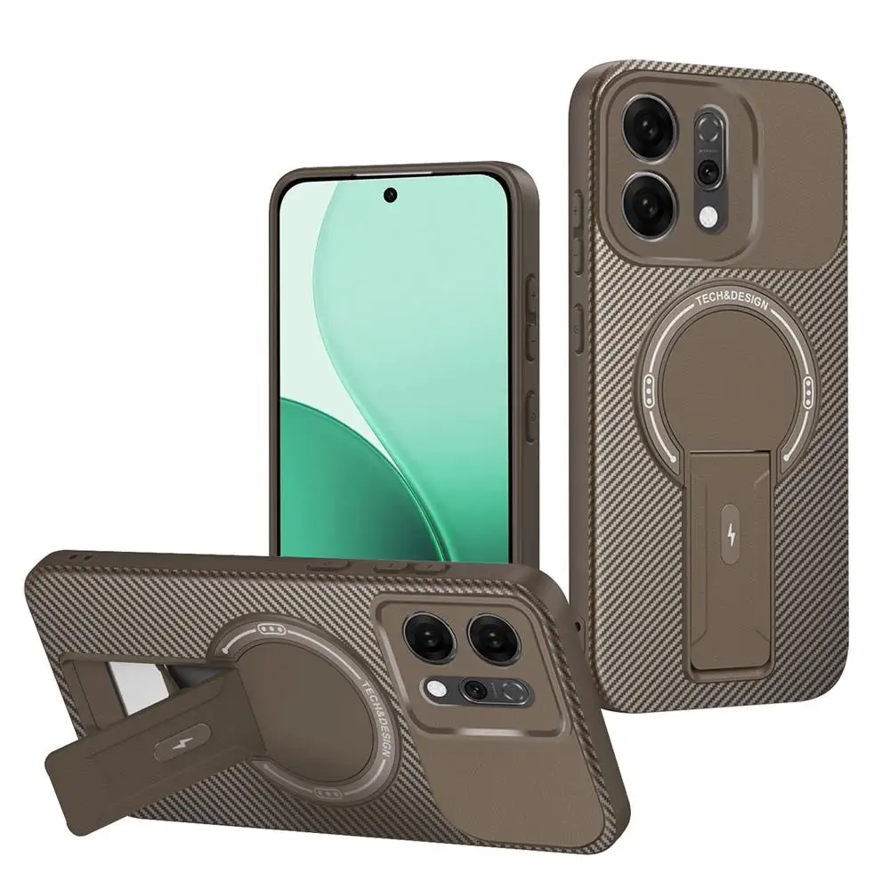 Luxury Magnetic Carbon Stand Wireless Charging Phone Case