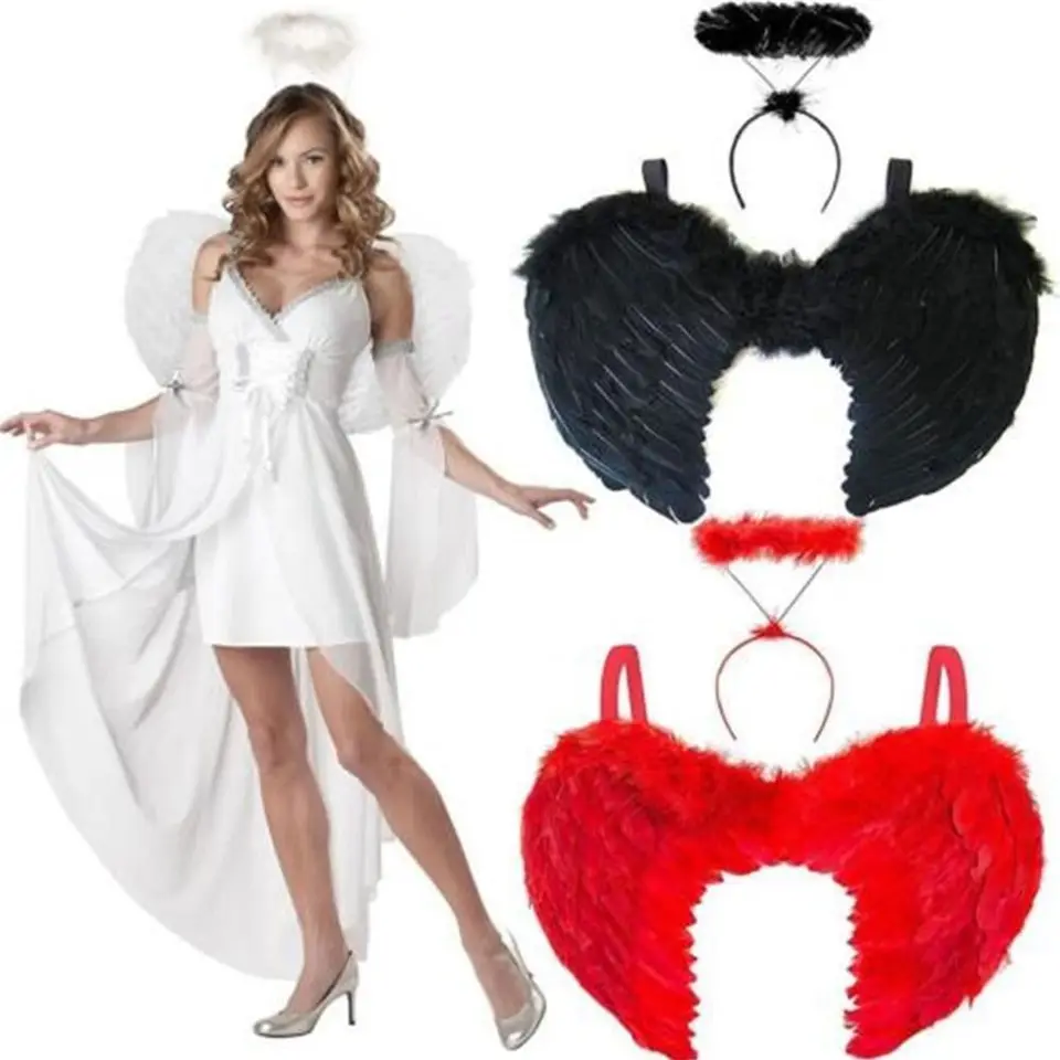Set De Disfraz De ángel Con Alas LED, Halo Iluminado Y Varita – Talla única, Para Halloween, Navidad Y Cosplay