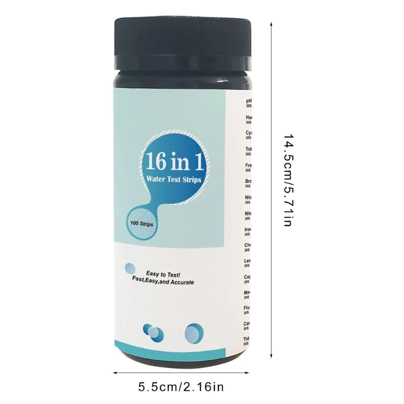 Water Test Strips 50/100Pcs 16-in-1 Aquariums Water Quality Test Strips for Check