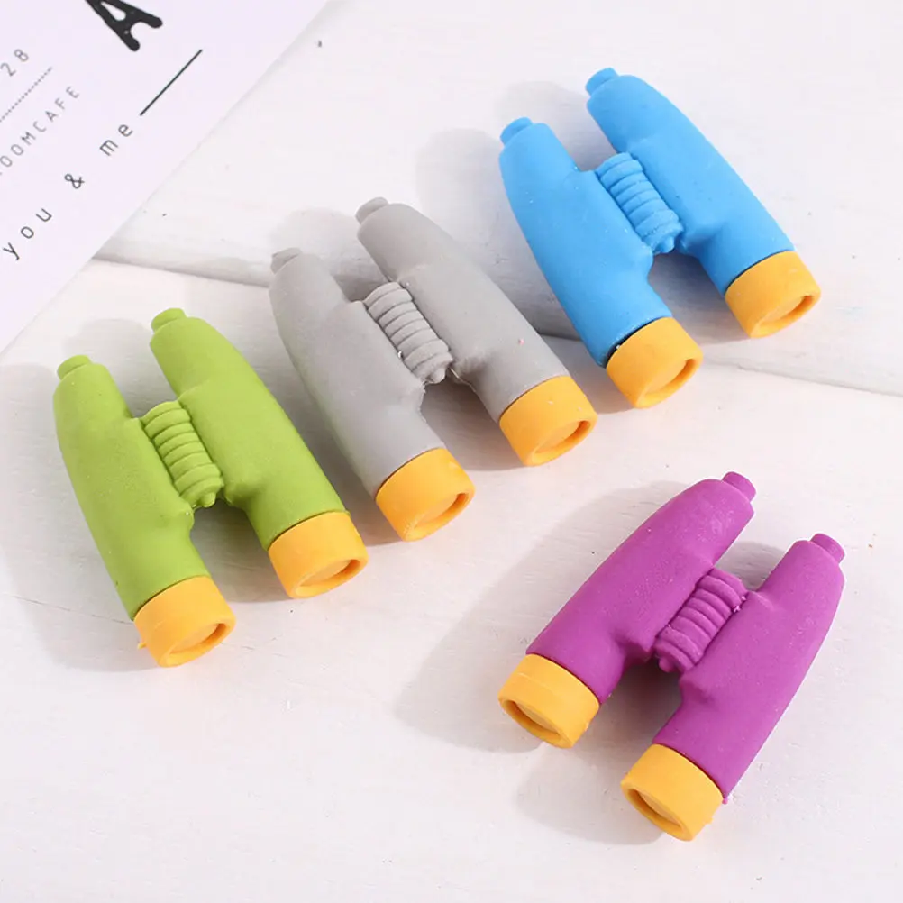 24Pcs 3D 망원경 지우개 분리형 다채로운 연필 지우개 어린이를위한 대량 학생 사무실 연구 사랑스러운 학교 용품