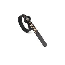 Adjustable Magnifying Ring with Durable Size Measurer and Soft Ruler (Black1pcs11cm)