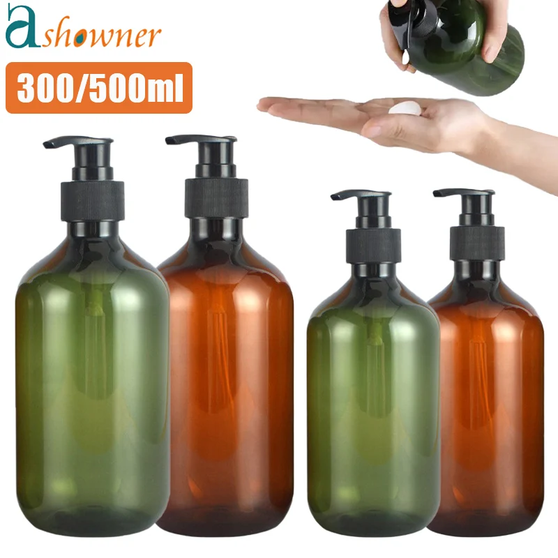 1/2PCS 300/500ml Soap Dispenser Bottles Bath Pump Bottle Refillable Shampoo Shower Gel Liquid Empty Bottles for Kitchen/Bathroom