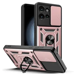 Enhanced Camera Protect Case with Hybrid Ring Cover for Moto S30 Pro (Rose Gold)