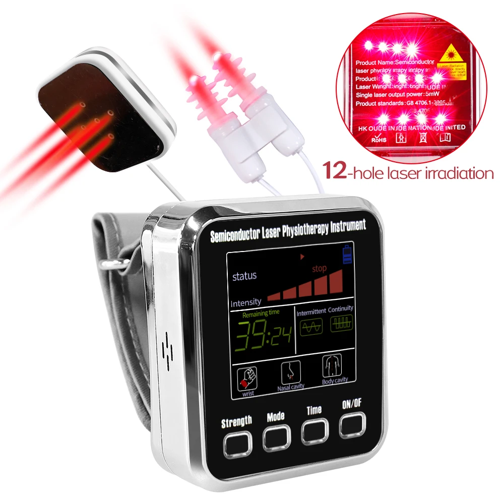 Semiconductor Laser Wrist Watch Therapy Physiotherapy Instrument Nanometer To Treat Cholesterol Hypertension Rhinitis Diabetes