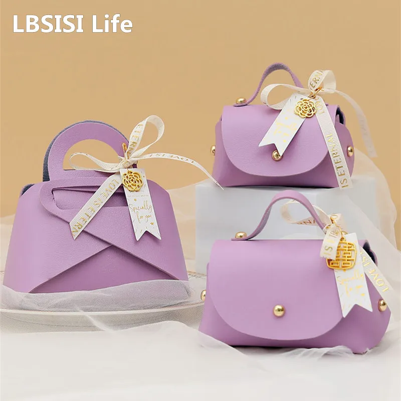 

LBSISI Life-креативная кожаная сумка для конфет Шоколадная подарочная упаковка День рождения Детский душ Свадебная Вечеринка Косметическая сумка 10 шт.