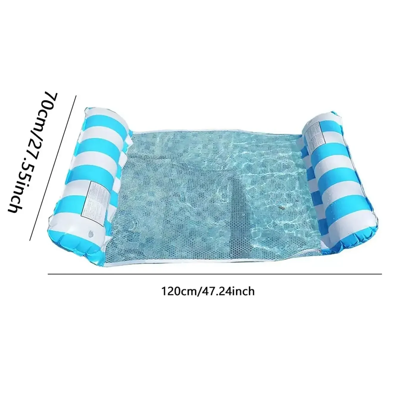 2pcs - Water inflatable hammock foldable swimming pool party floating chair (1 water recliner+1 randomly colored pump) 5