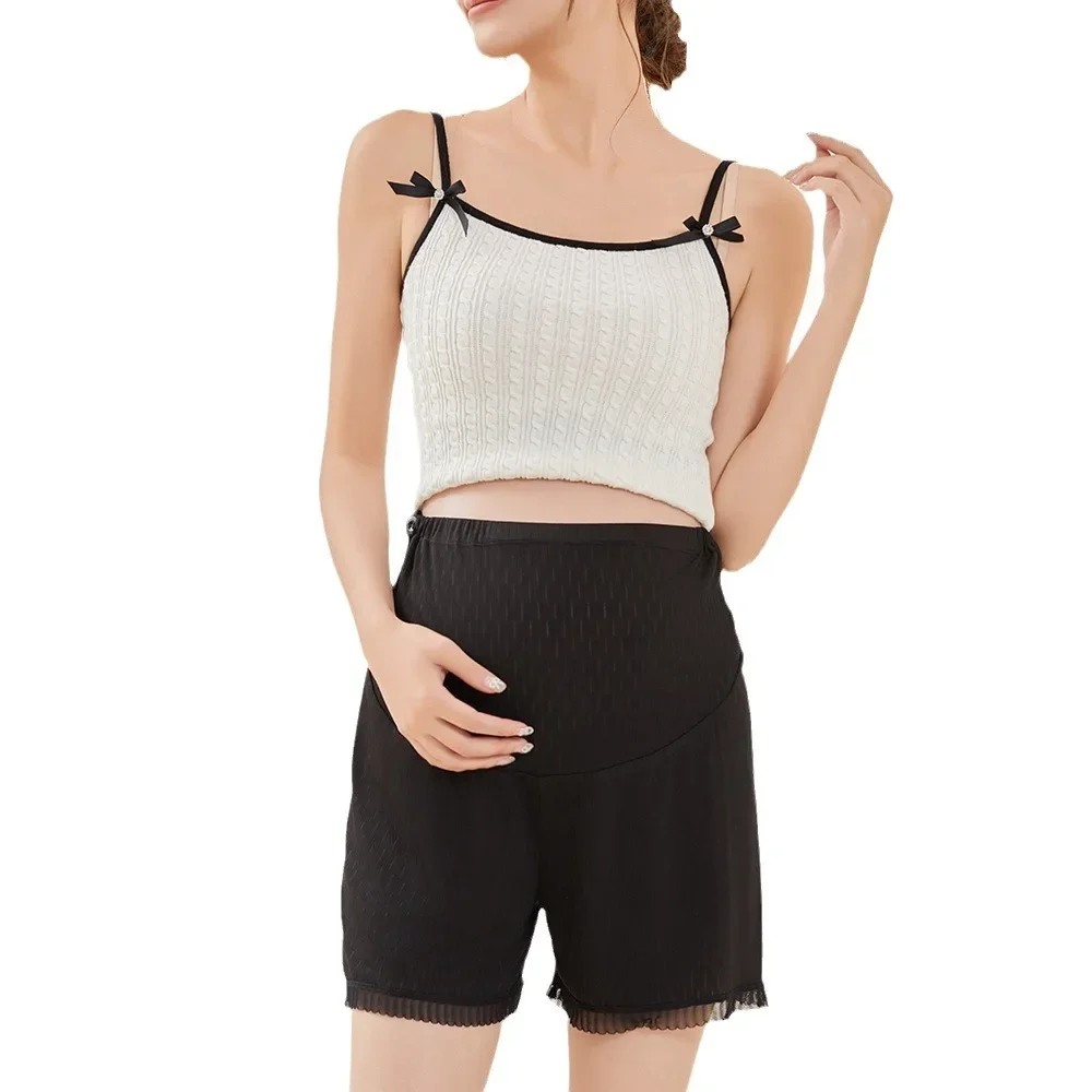 Maternity Safety Pants Summer Thin Lace Anti-Light Belly Support Adjustable Underwear Bottoms for Pregnant Women Short Pants