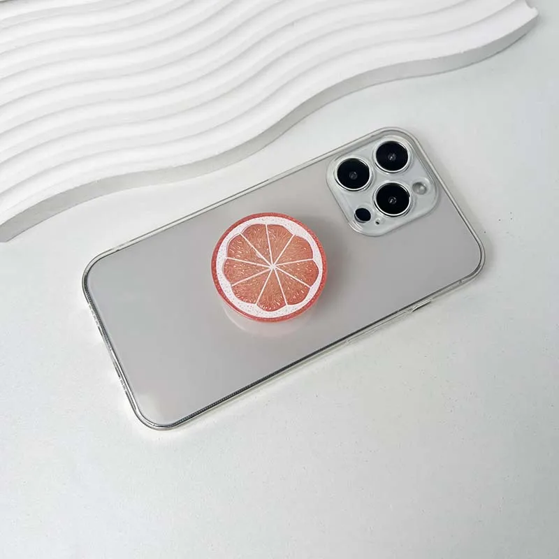 Magnetic & Adhesive Foldable Phone Grip Stand - Fruit Slice Design