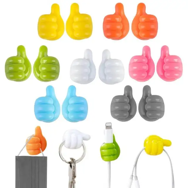 Multifunctional Clip Holder Thumb Hooks Wire Organizer Wall Hooks Hanger Strong Wall Storage Holder For Kitchen Bathroom 1