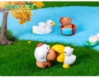 10pcs/Set Capybara Simulation Animals Model Mini Kapibare Action Figures Figurine Home Decoration Kids Gift 4