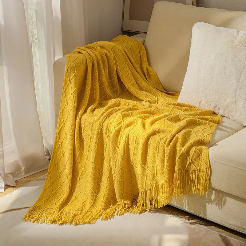 Cobertor Fino De Franja De Malha Simples, Capa De Sofá, Cobertores De Sesta, Ar Condicionado, Decoração De Escritório, Verão