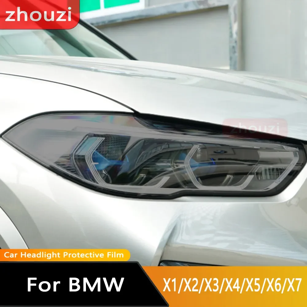 자동차선팅 자동차 헤드라이트 틴트 스크래치 방지 보호 커버 필름, 자가 치유 TPU 스티커, BMW 3 시리즈 F30 F31 2013 2019 액세서리 4 자동차 헤드라이트 색조 스모크 블랙 보호 필름 TPU 스티커, BMW X1 F48 X2 F39 X3 F25 G01 X4 F26 G02 X5 F15 G05 X6 X7 X8 2022