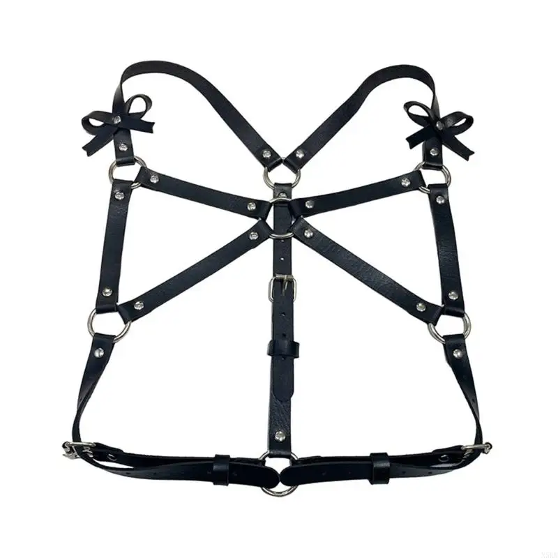 N5KB Leather Body Breast Harness Hollow Out Frame Bra Strap Cage Lingerie