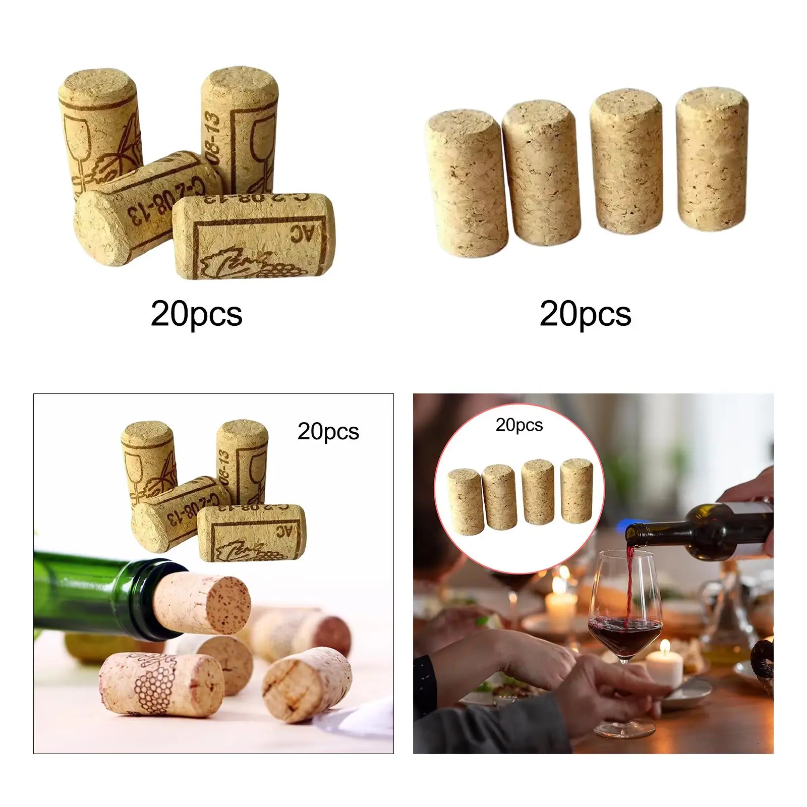 20Pcs Bottle Corks Stoppers Sealing Plug Replacement Corks for Bar Home  Party