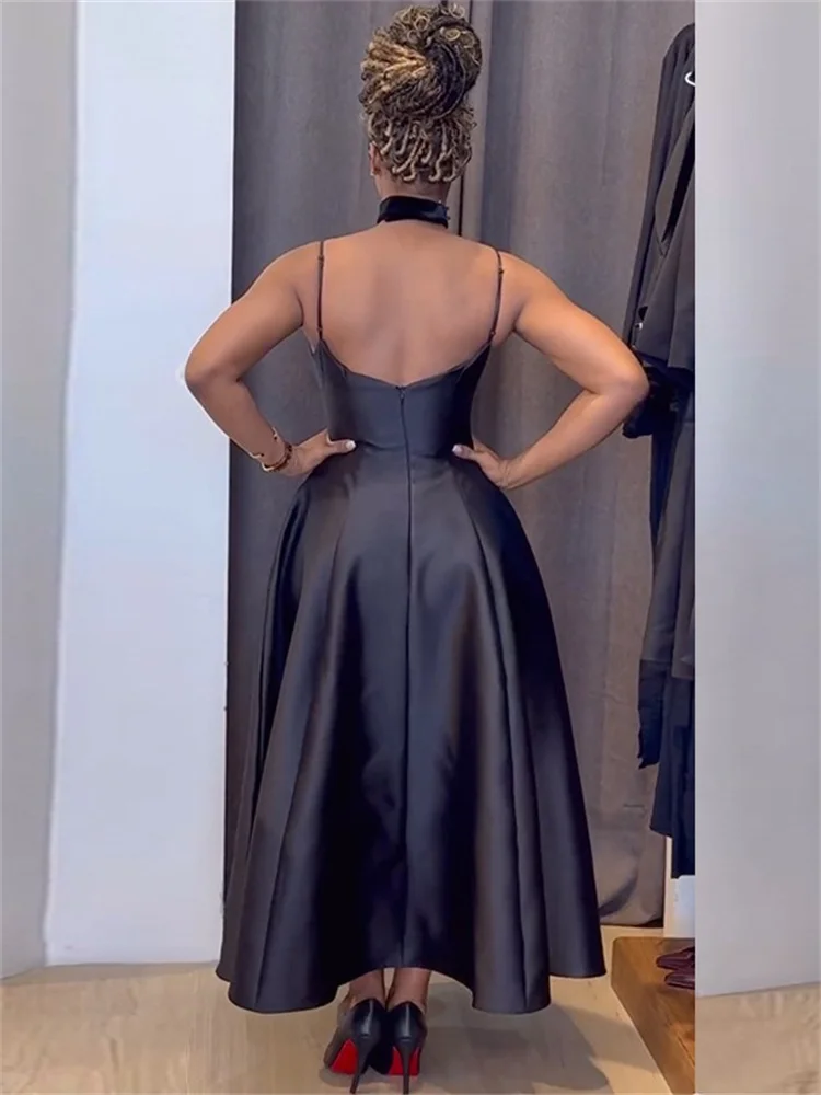 Wmstar Party Dresses Women Sexy Elegant V Neck Patchwork Sweet Slip Black Evening Dress Woman Wholesale Dropshipping New Style