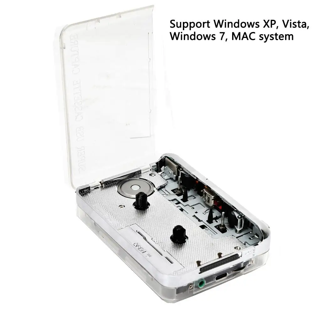 Cassette Player Portable Tape Recorder To Mp3 Full Transparent Shell Type-c Port Convert Walkman Tape To Cd Capture Recorder