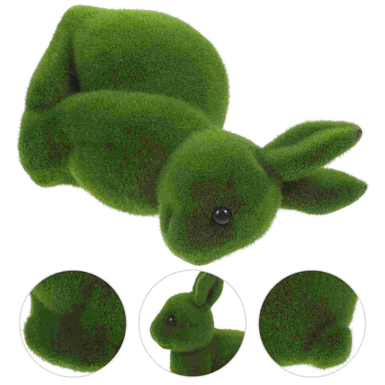 

Easter Moss Bunny Flocked Rabbit Statue Festival Garden Yard Rabbit Figurine