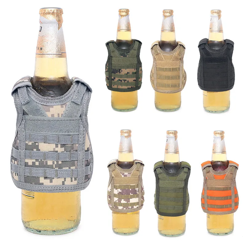 

Personality christmas Bottle Drink Set Tactical Beer Bottle Beer Vest Cover Military Mini Miniature Molle Vest tactical gear