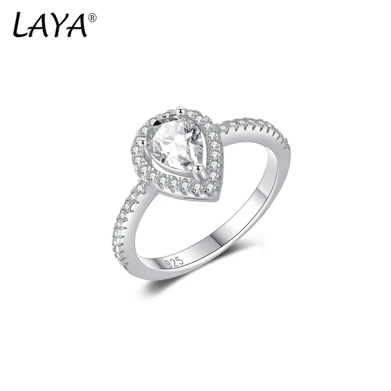 

LAYA Certified Radiant Cut Moissanite Engagement Ring 0.8CT Colorless VVS Diamond Proposal Rings Sterling Silver Weddig Band Gi