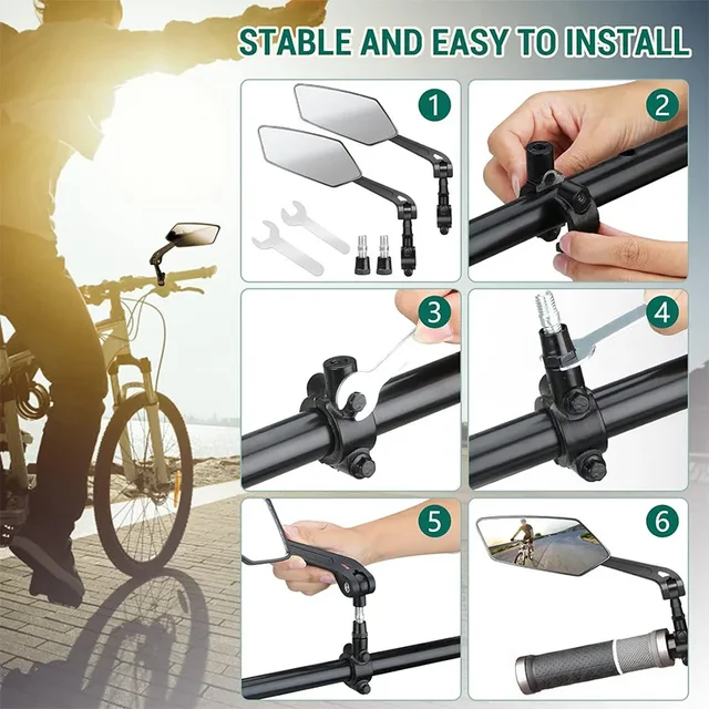 Adjustable Bike Rearview Mirror – Rotatable Handlebar Reflector 5