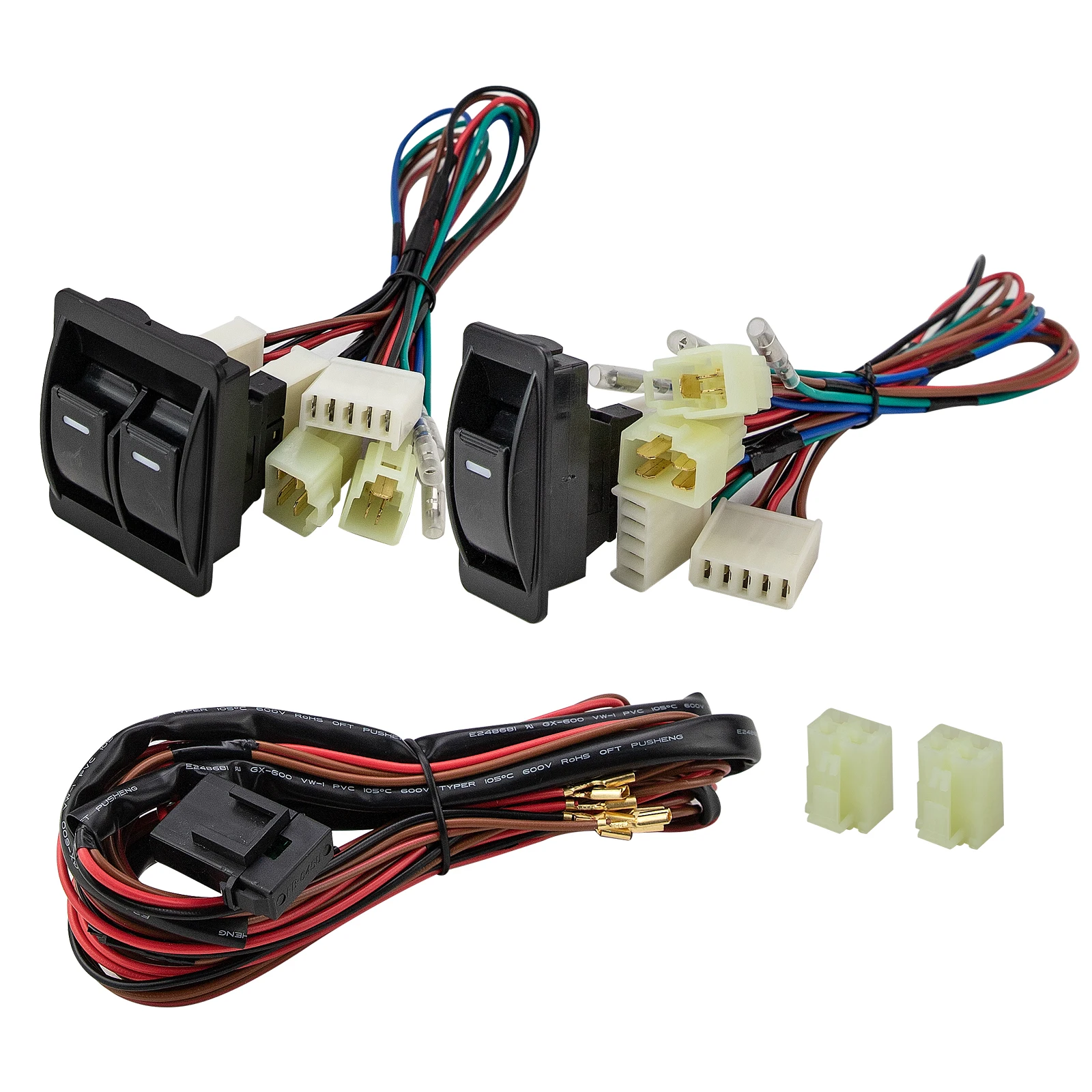 HJJH Universal-Electric Power Fensterheber Regulator Umrüstsatz,  2-Tür-Auto-LKW Elektrische Fensterheber Conversion Roll Up-Switch Kit 12V 6A