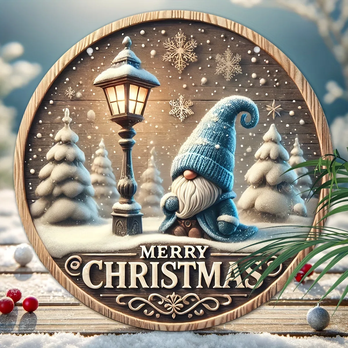 Christmas Wooden Hanging Sign - Festive Holiday Decoration