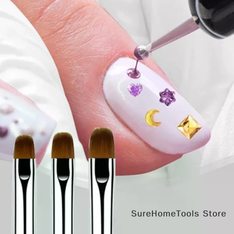 1/4 PCS French Nail Art Brush Dual End Nail Art Dotting Pen Acrylic Drawing Rhinestone Gel Painting Wooden/Acrylic Handle