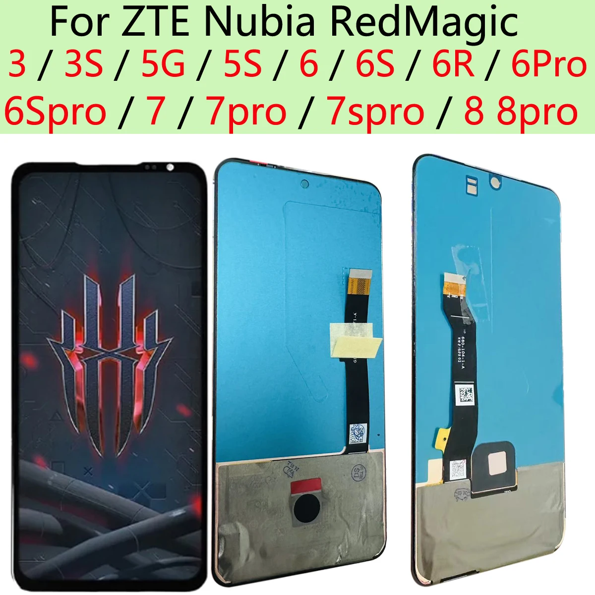 LCD Display Screen NEW OEM AMOLED for ZTE nubia RedMagic Red Magic 7 3 3S 5G 5S 6R 6 6s 7s 8 8S 9 Pro 9s z60ultra LCD Display Touch Screen Assembly