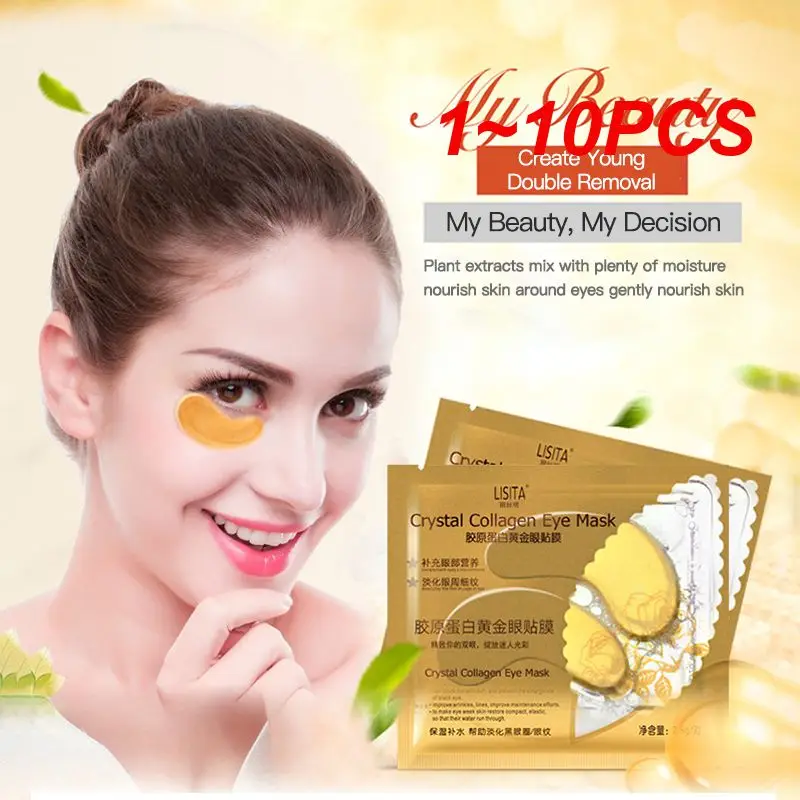 

1~10PCS Gold Crystal Eye Mask Eye Patches For Eye Care Dark Circles Black Eye Remove Eye Skin Mask For Wrinkle Skin Care