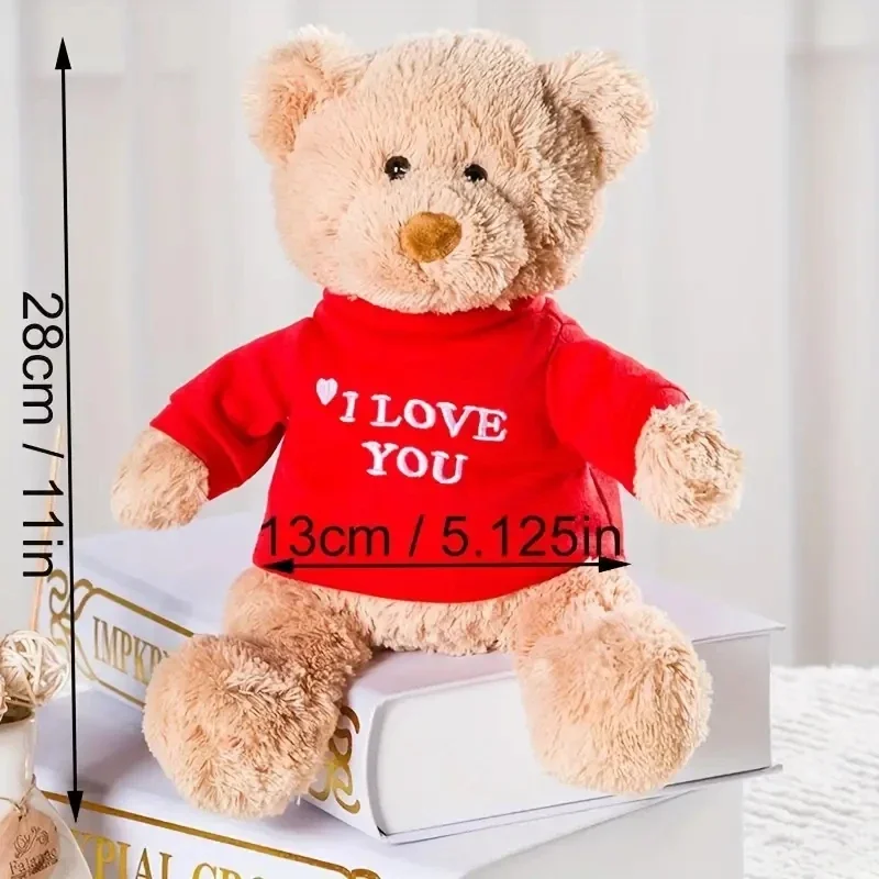 Customizable Teddy Bear with White T-Shirt, 11