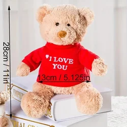 Customizable Teddy Bear with White T - Shirt, 11 - 11inchs (Love Bear)