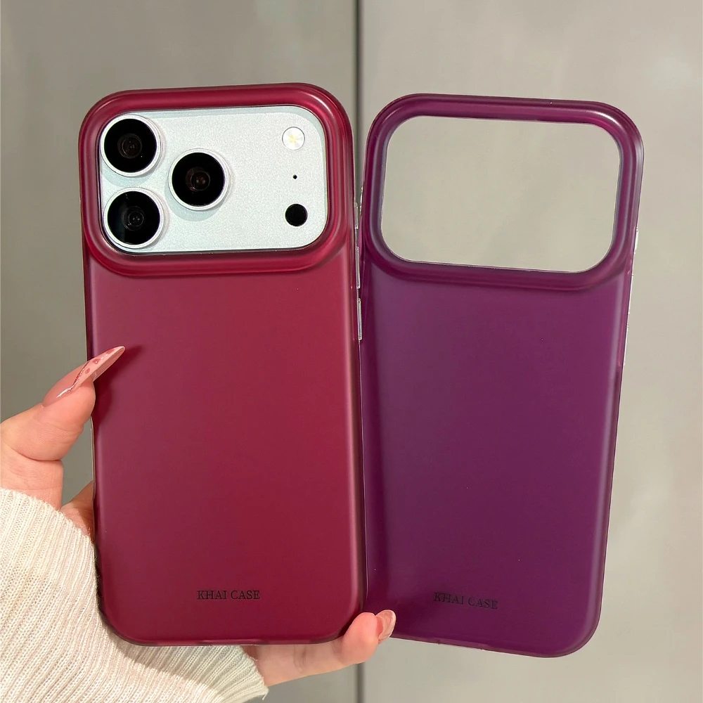 Elegant Retro Dark Purple & Wine Red Matte Phone Case - Shockproof Protective Back Cover