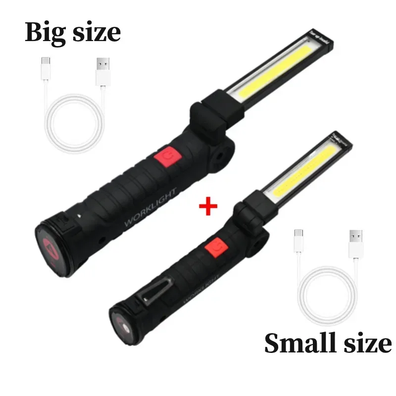 Portable COB LED Flashlight USB Rechargeable Built in Battery LED Light With Magnet led flashlight
