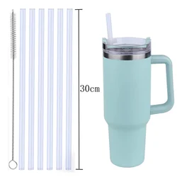 Reusable Plastic Straw with Cleaning Brush (6straws1brush 30cm)