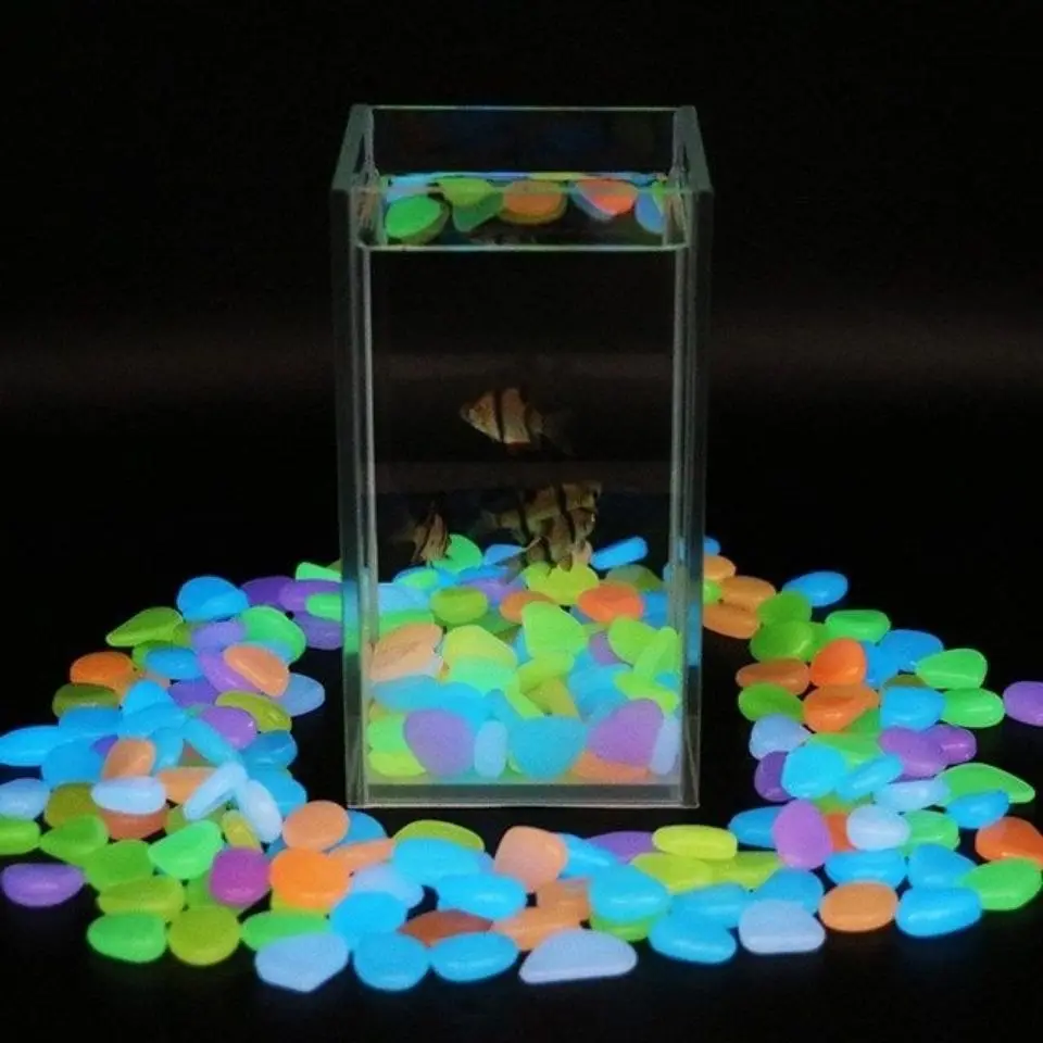 Artificial Stones 50pcs Artificial Colored Nightlight Stone Fish Bowl Landscaping Home Decoration Luminescent Small Stone