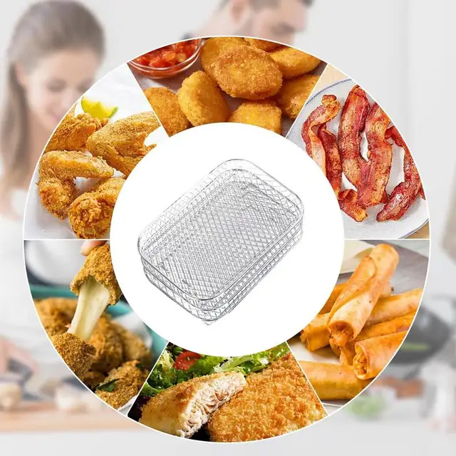 Levegő Sütő Tartozékok Rozsdamentes Acél Főzés Gőzölgő Állványok Zöldségek És Rizsállványok Gőzölésére Konyhai Szerszámokhoz - Image 6