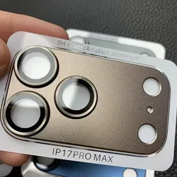 Premium Metal Armor Camera Lens Protector Glass - Enhanced Lens Protection Film - 17pro max (Desert Titanium)