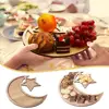 Eid Mubarak Serving Trays - 2025 Ramadan Wooden Trays, & Star Islamic Decor, Moon Gifts Home Plates, Eid Dessert M6N7 1