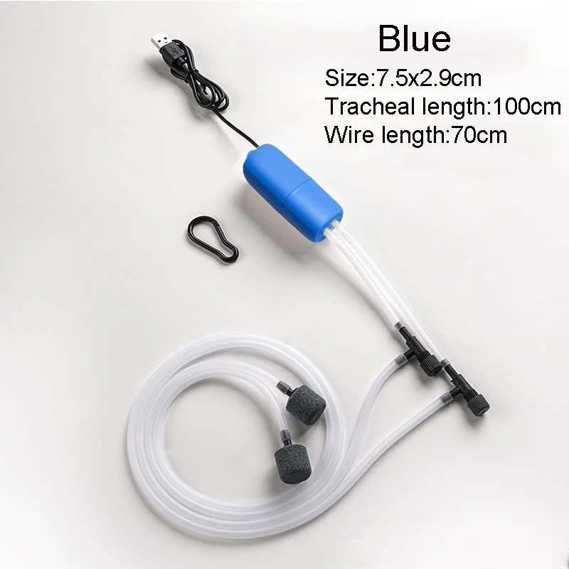 Aquarium USB Sauerstoff Luftpumpe Aquarium Tragbare Dual-loch Stille Luft Kompressor Belüfter Mini Einstellbare Luft Volumen Zubehör – Detail 7