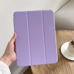 Premium Triple Fold iPad Cover with Multi - Device Compatibility for Pro12.9 2021 2022 (Purple)